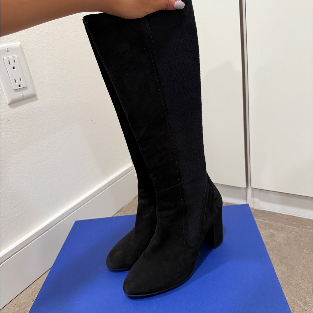 Stuart Weitzman Black Over the Knee Boots Suede